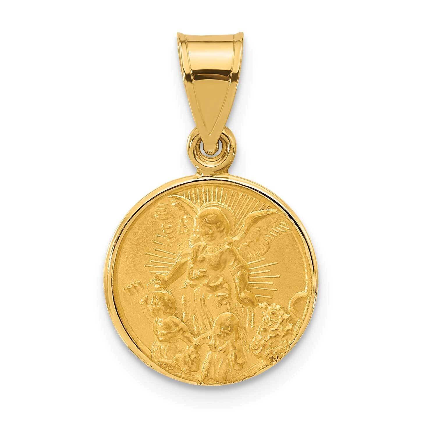 Satin Solid Our Guardian Angel Medal 14k Polished Gold XR2127 by Men&#39;s Jewelry and Accessories, MPN…