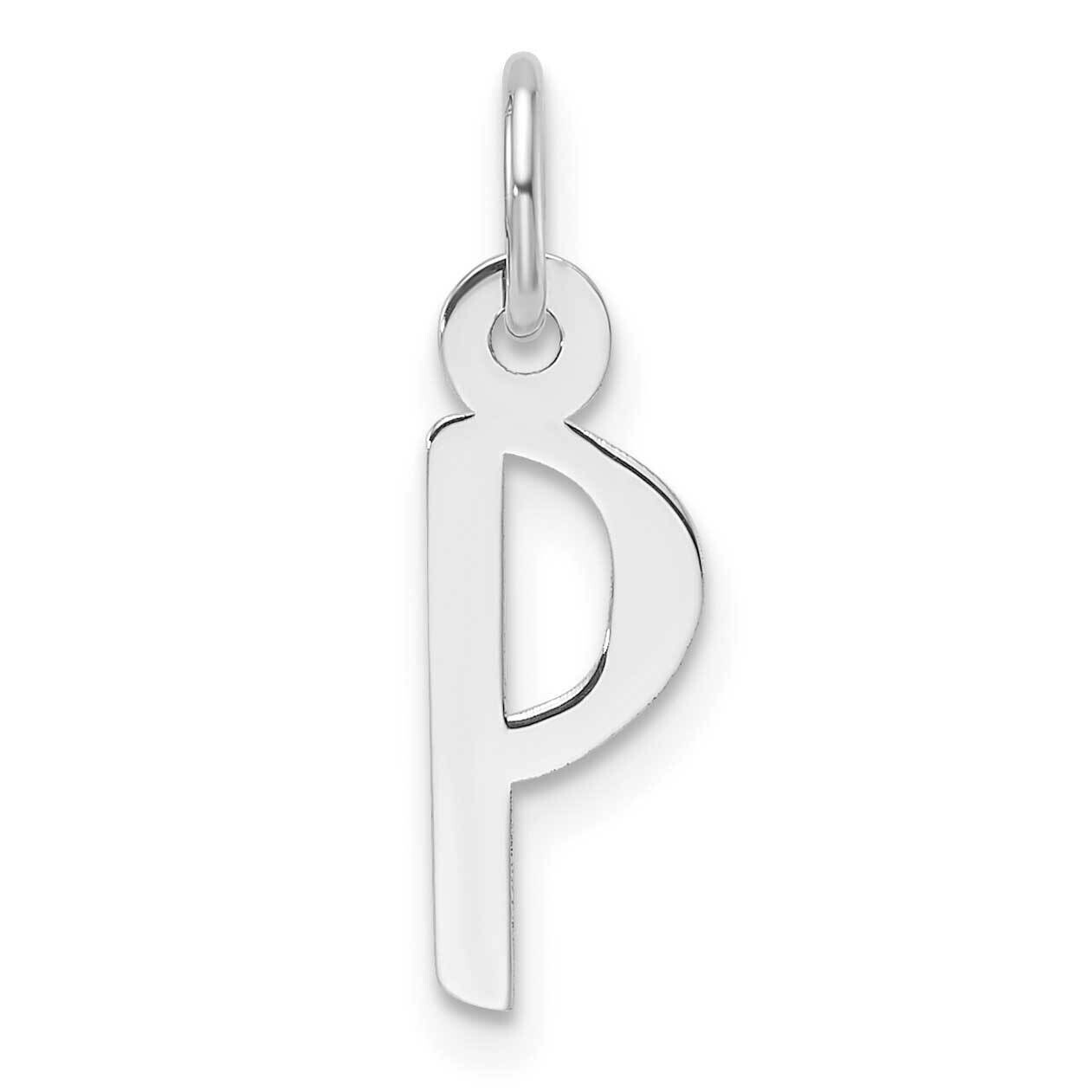 Slanted Block Letter P Initial Charm 14k White Gold YC1526P, MPN: YC1526P,