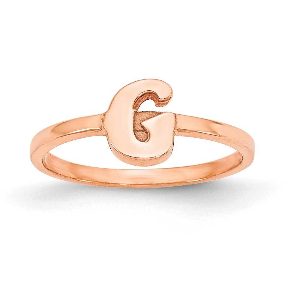 Rose-Plated Initial Script Or Block Font Ring Sterling Silver XNR78RP, MPN: XNR78RP,