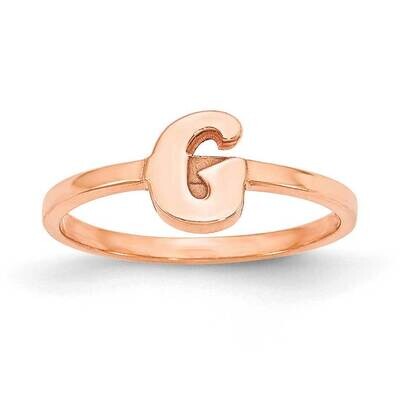 Rose-Plated Initial Script Or Block Font Ring Sterling Silver XNR78RP, MPN: XNR78RP,