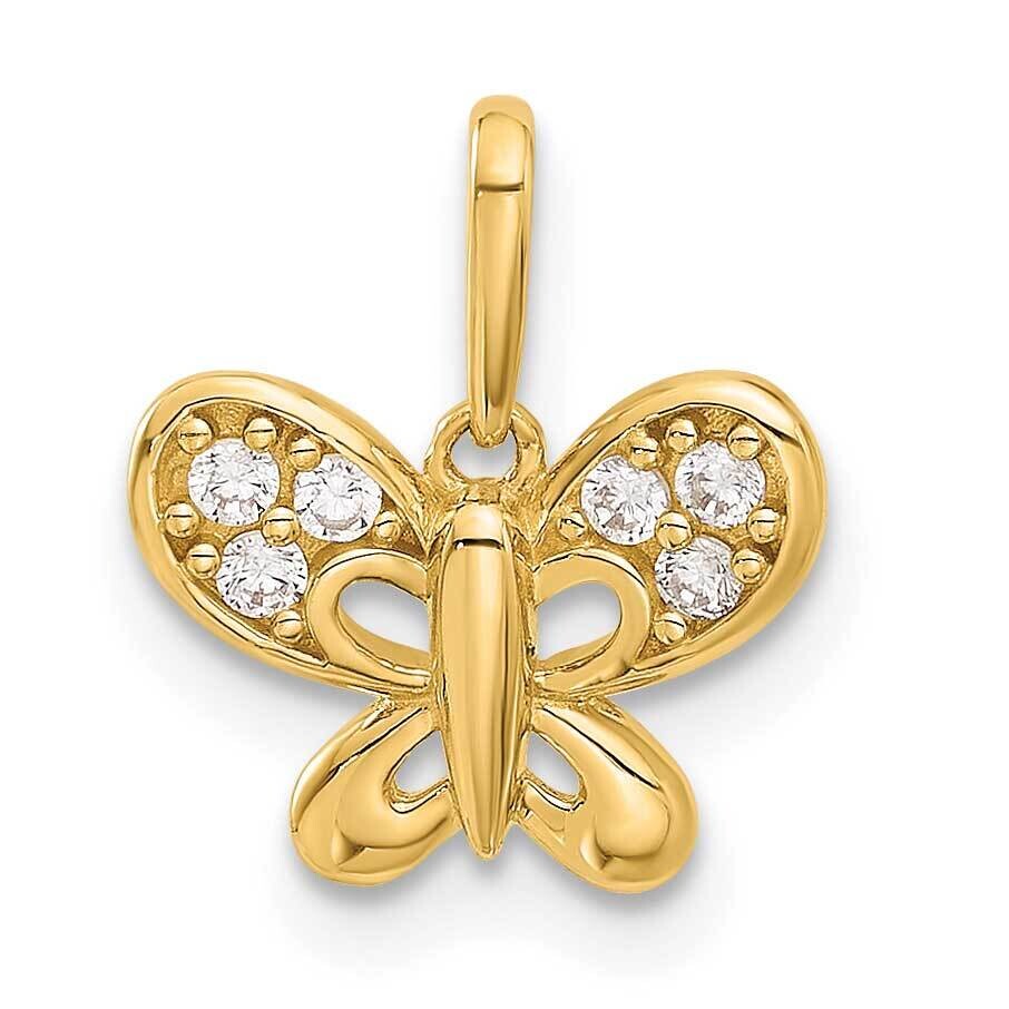 CZ Butterfly Pendant 14k Polished Gold YC1571, MPN: YC1571,