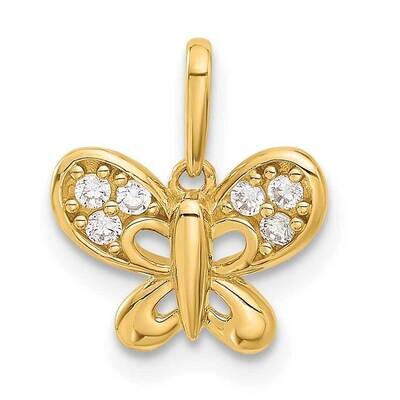 CZ Butterfly Pendant 14k Polished Gold YC1571, MPN: YC1571,