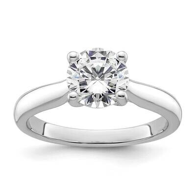 Holds 1.5 Carat 7.50 mm Round 4-Prong 1/20 Carat Diamond Semi-Mount Engagement Ring 14k White Gold …