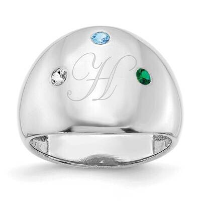 3 Birthstone Personalized Cigar Ring 14k White Gold XNR111W, MPN: XNR111W,