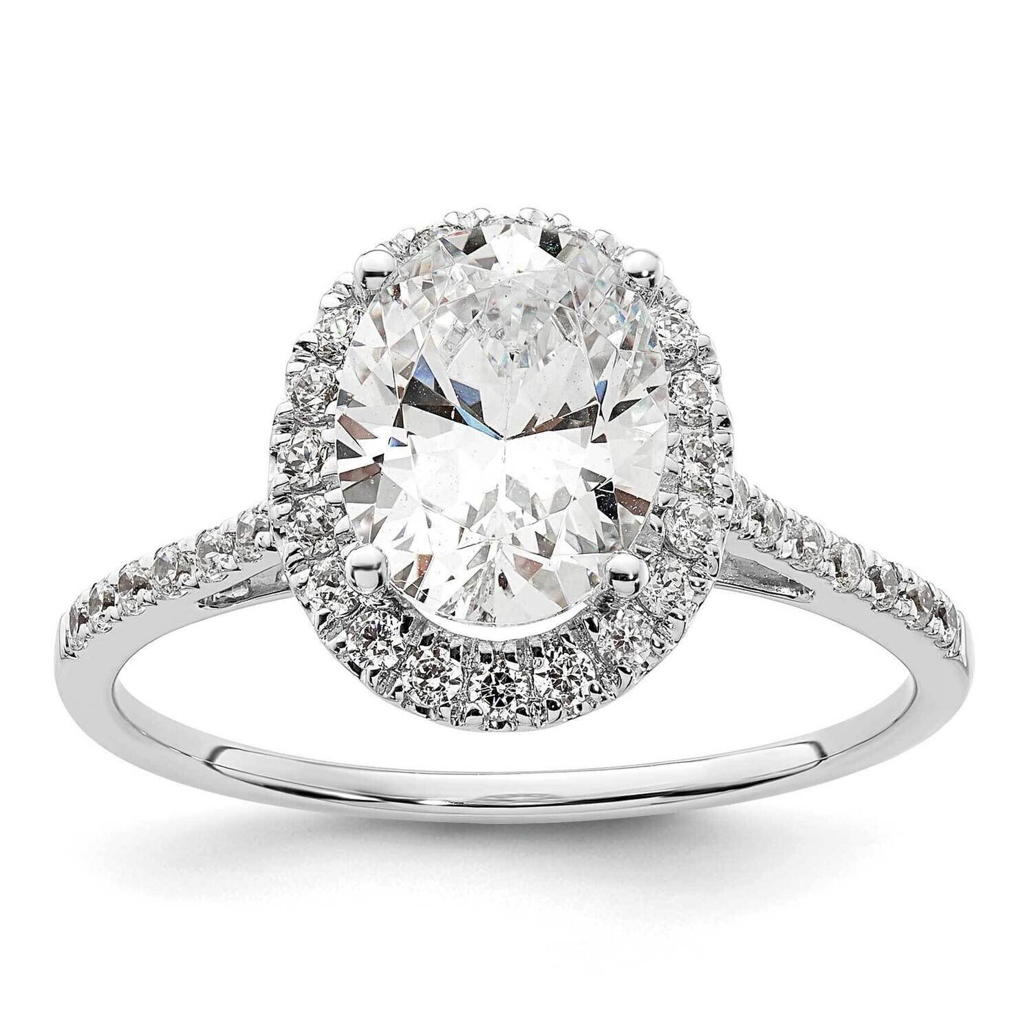Halo Holds 2.5 Carat 9X7mm Oval Center 1/3 Carat Diamond Semi-Mount Engagement Ring 14k Two-Tone Go…