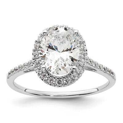 Halo Holds 2.5 Carat 9X7mm Oval Center 1/3 Carat Diamond Semi-Mount Engagement Ring 14k Two-Tone Go…