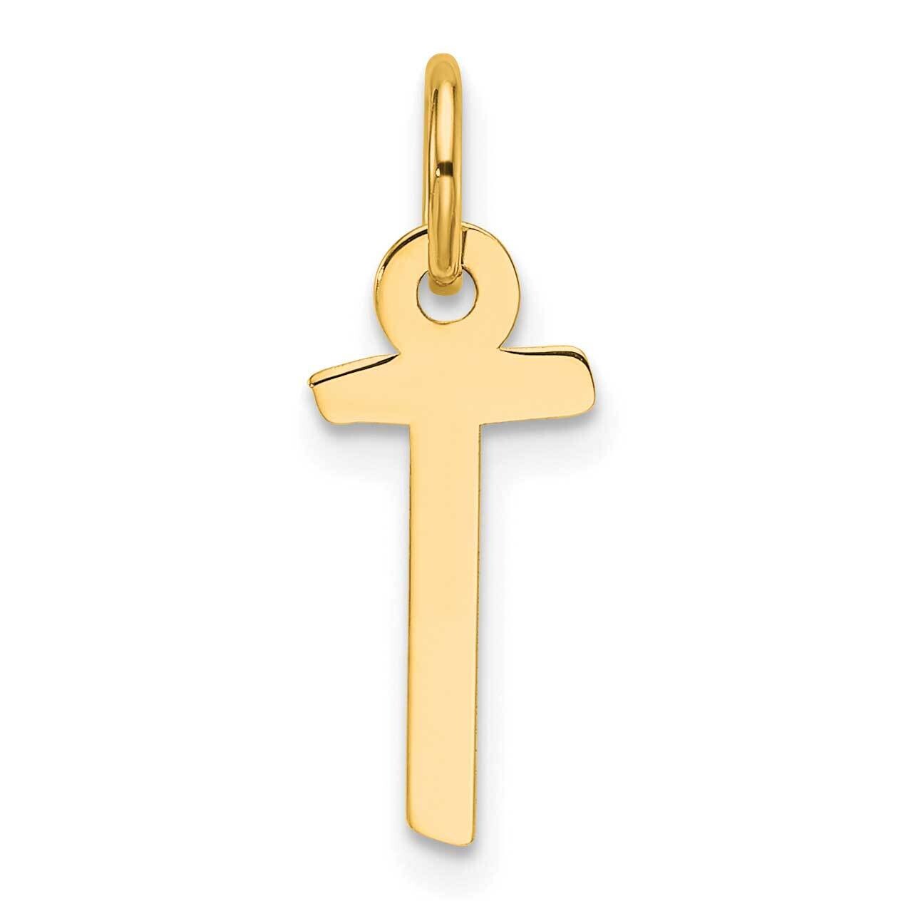 Slanted Block Letter T Initial Charm 14k Gold YC1552T, MPN: YC1552T,
