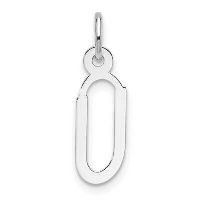 Slanted Block Letter U Initial Charm 14k White Gold YC1526U, MPN: YC1526U,