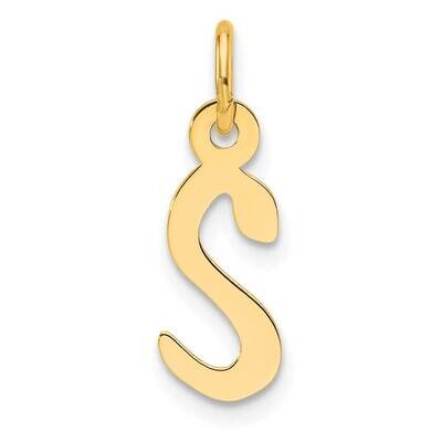 Slanted Block Letter S Initial Charm 14k Gold YC1552S, MPN: YC1552S,