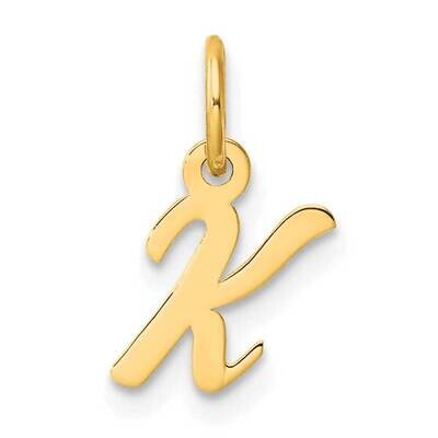 Small Script Letter K Initial Charm 14k Gold YC1553K, MPN: YC1553K,