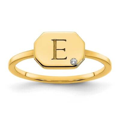 Initial Octagon Diamond Signet Ring 14k Gold XNR127Y, MPN: XNR127Y, 196904020050