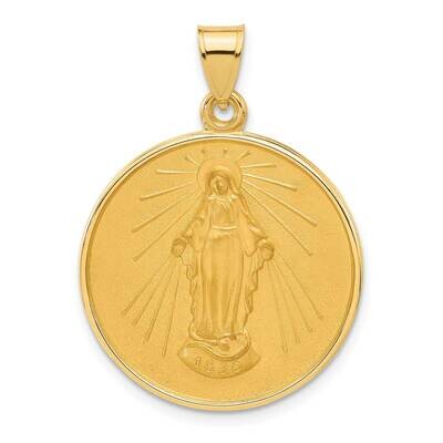Satin Solid Miraculous Mary Plain Back Medal 14k Polished Gold XR2110 by Men&#39;s Jewelry and Accessor…