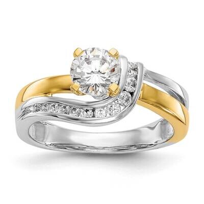 By-Pass Peg Set 1/5 Carat Diamond Semi-Mount Engagement Ring 14k Two-Tone Gold RM2455E-018-YWAA, MP…