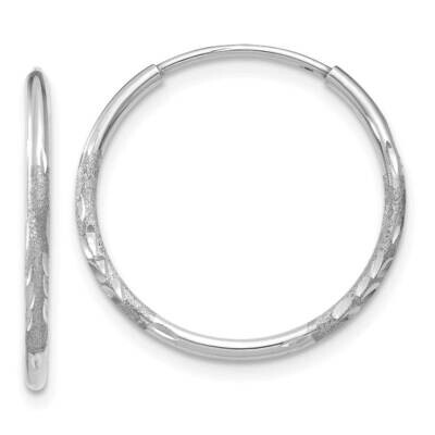 1.25mm Diamond-Cut Endless Hoop Earring 14k White Gold XY1218W, MPN: XY1218W,