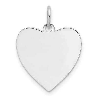 Plain .018 Gauge Engravable Heart Charm 14k White Gold XWM622/18, MPN: XWM622/18,