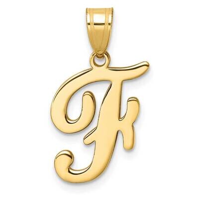 Script Letter F Initial Pendant 14k Gold YC1540F, MPN: YC1540F,