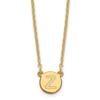 Gold-Plated Tiny Circle Block Letter Z Initial Necklace Sterling Silver XNA722GP/Z, MPN: XNA722GP/Z,