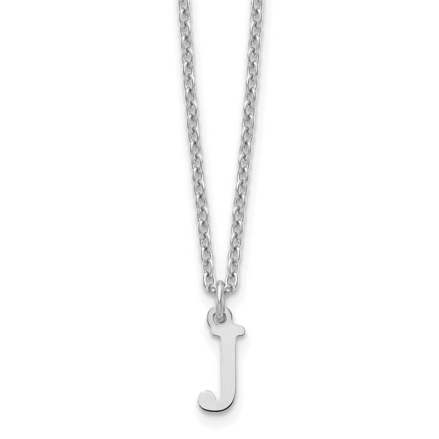 Cutout Letter J Initial Necklace Sterling Silver Rhodium-Plated XNA727SS/J, MPN: XNA727SS/J,