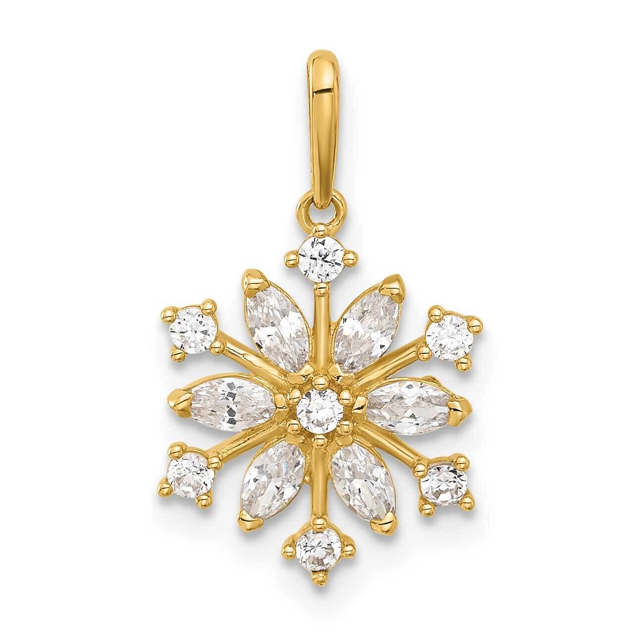CZ Snowflake Pendant 14k Polished Gold YC1566, MPN: YC1566, 196904147351