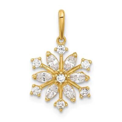 CZ Snowflake Pendant 14k Polished Gold YC1566, MPN: YC1566, 196904147351