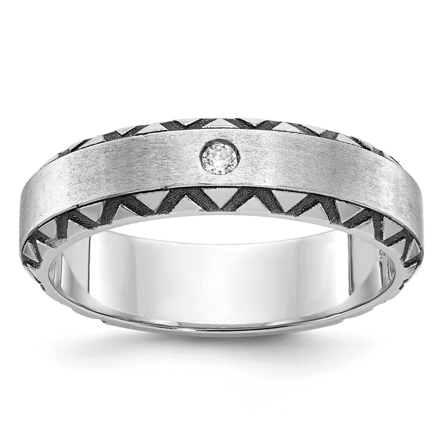 Black Rhodium Ibgoodman Men's Satin Diamond Complete Ring 14k White Gold B84343-4WAA