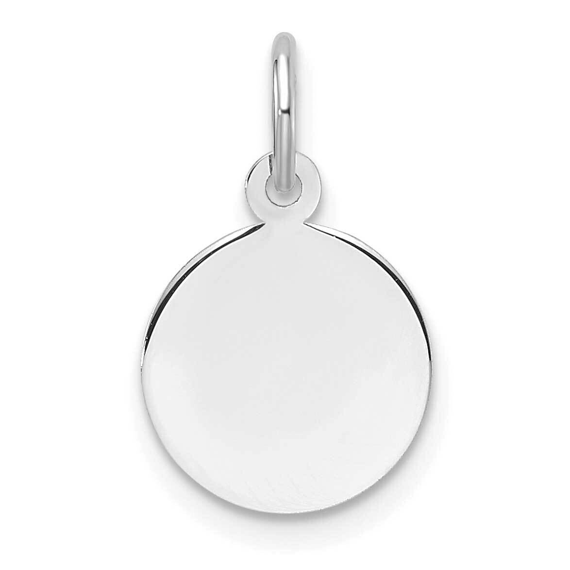 Plain .013 Gauge Round Engravable Disc Charm 14k White Gold XWM674/13, MPN: XWM674/13,