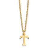 Gold-Plated Cutout Letter T Initial Necklace Sterling Silver XNA727GP/T, MPN: XNA727GP/T,