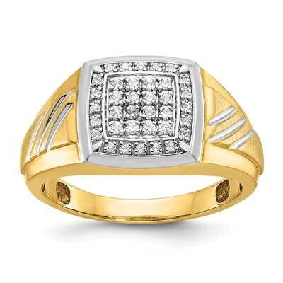 Ibgoodman Men&#39;s Satin 1/3 Carat Diamond Complete Ring 14k Gold White Rhodium B59358-4YAA by IBGoodm…