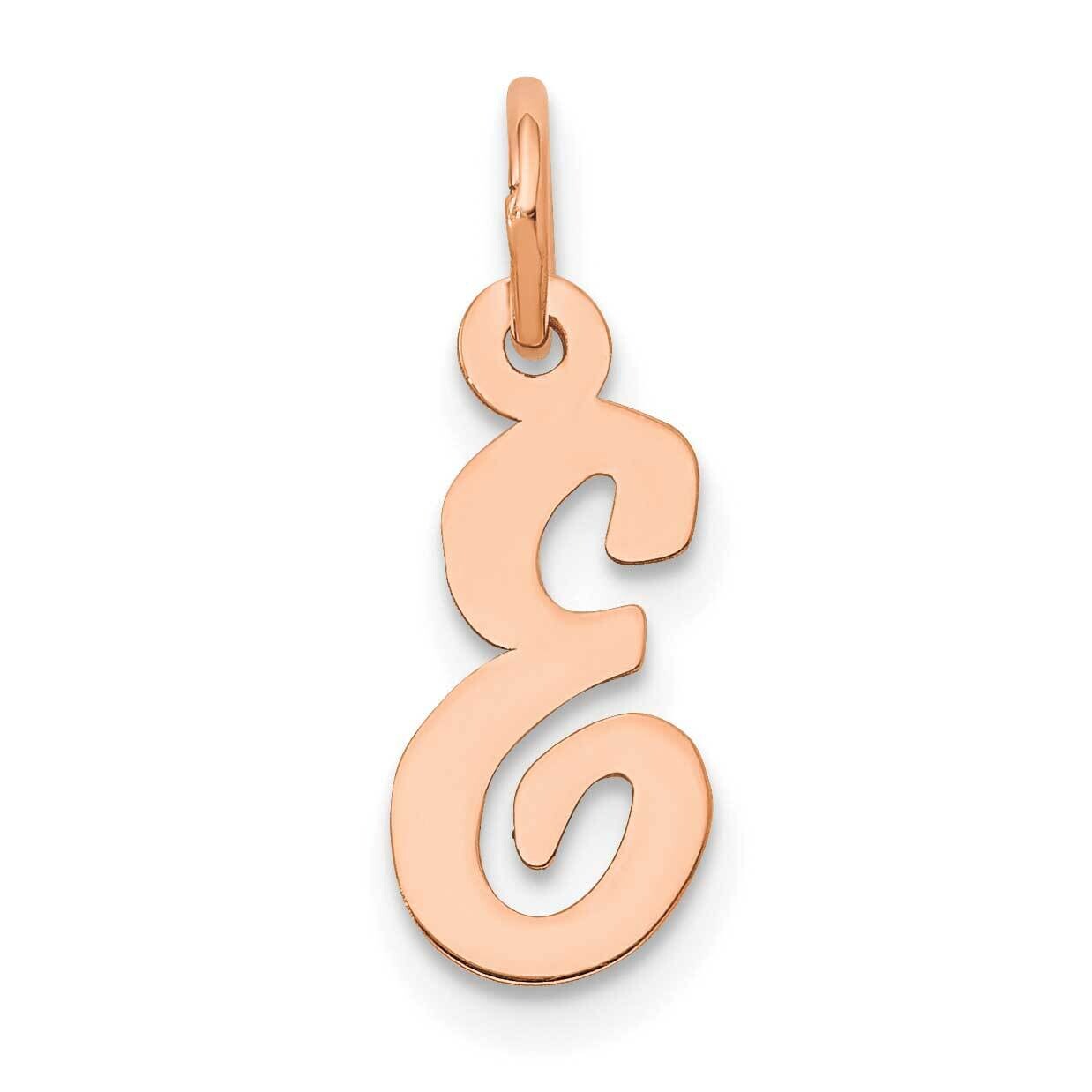 Small Script Letter E Initial Charm 14k Rose Gold YC658RE