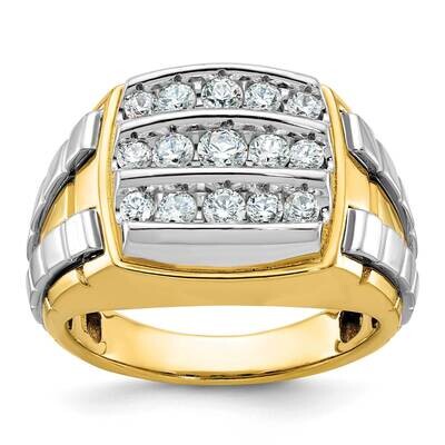 Ibgoodman Men&#39;s 1 Carat Diamond Cluster Complete Ring 14k Two-Tone Gold B59184-4YWAA by IBGoodman, …