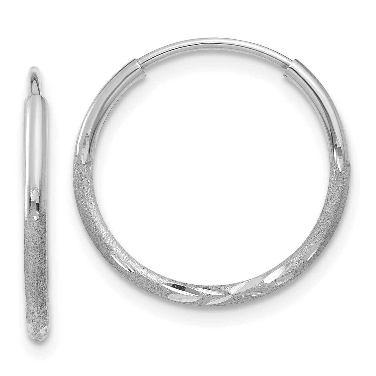 1.25mm Diamond-Cut Endless Hoop Earring 14k White Gold XY1219W