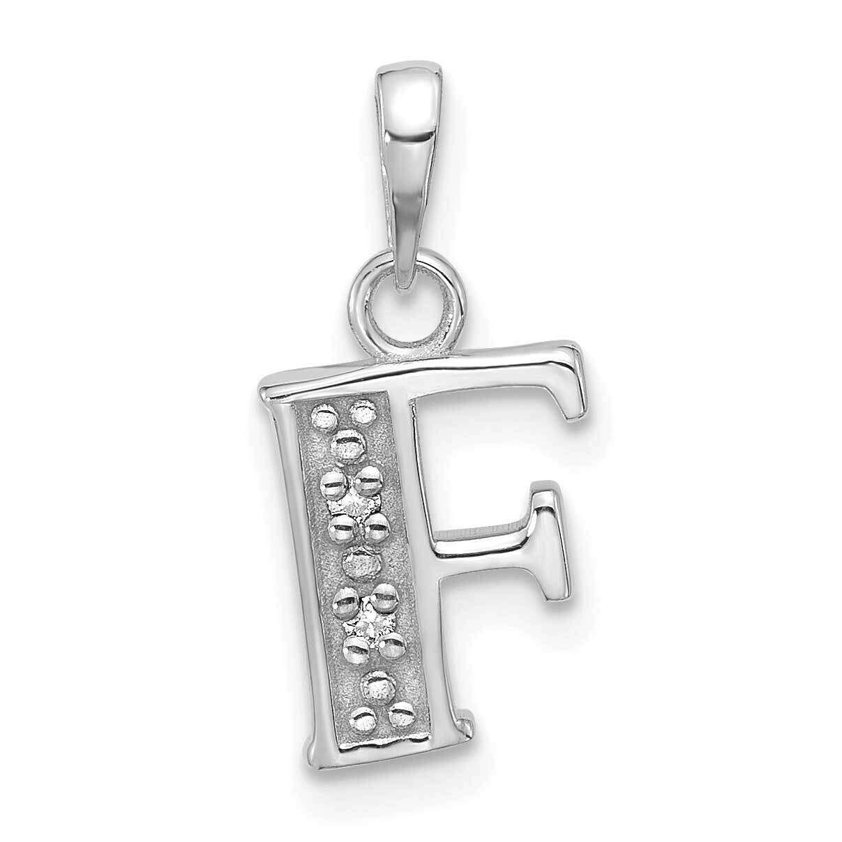 Diamond Letter F Initial Pendant 14k White Gold YC1541WF, MPN: YC1541WF,