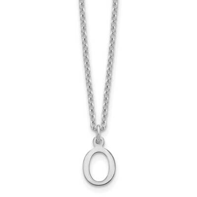 Cutout Letter O Initial Necklace Sterling Silver Rhodium-Plated XNA727SS/O, MPN: XNA727SS/O,
