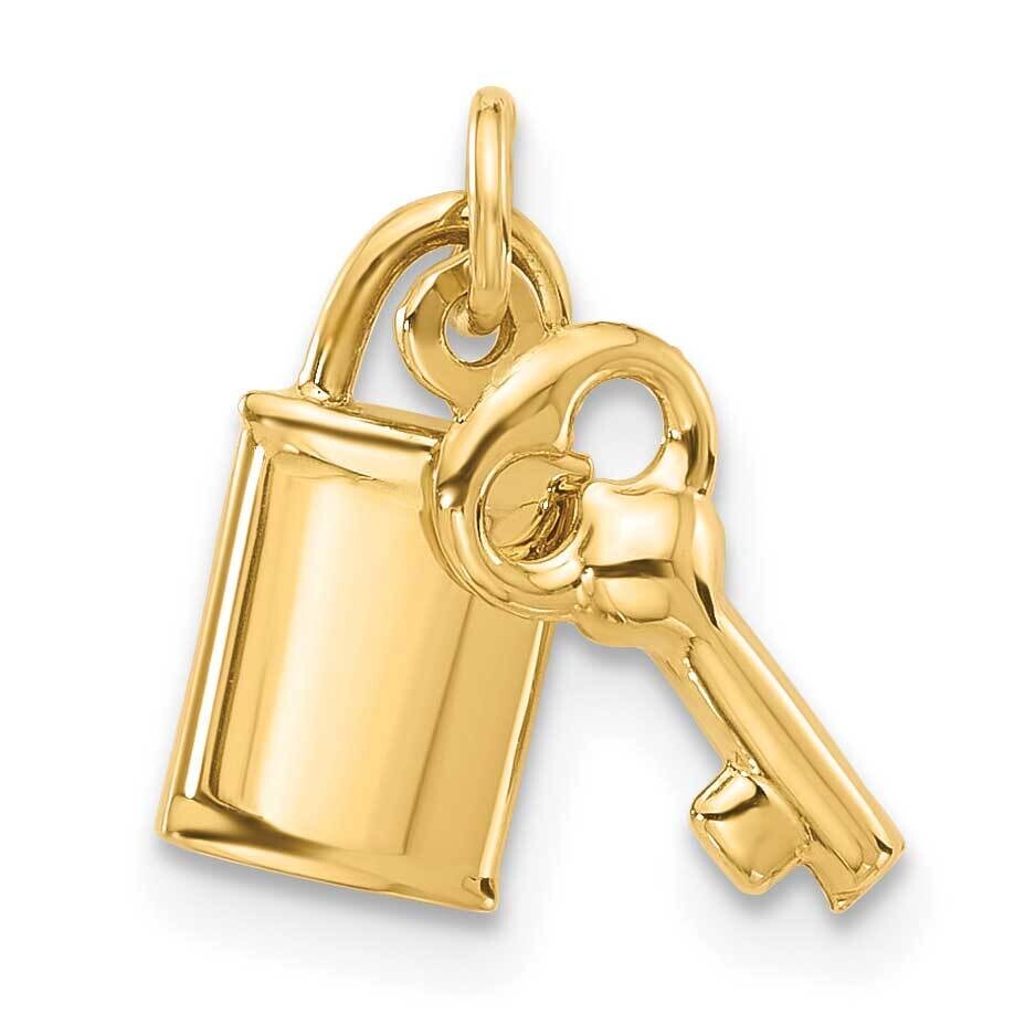 Lock Key Pendant 14k Polished Gold YC1558, MPN: YC1558,