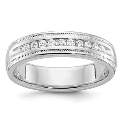Ibgoodman Men&#39;s Polished Milgrain 11-Stone 1/4 Carat Aa Quality Diamond Ring 14k White Gold B90523-…