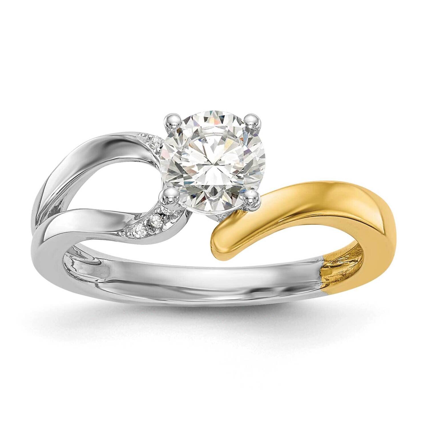 By-Pass Peg Set .02 Carat Diamond Semi-Mount Engagement Ring 14k Two-Tone Gold RM2466E-002-YWAA, MP…