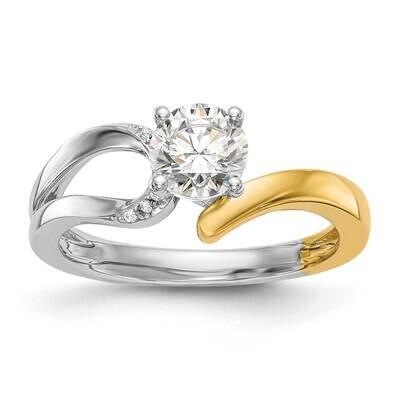 By-Pass Peg Set .02 Carat Diamond Semi-Mount Engagement Ring 14k Two-Tone Gold RM2466E-002-YWAA, MP…