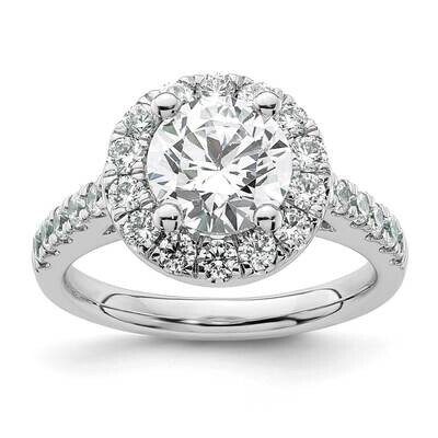 Halo Holds 2 Carat 8.2mm Round Center 7/8 Carat Diamond Semi-Mount Engagement Ring 14k White Gold R…