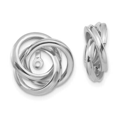 Polished Love Knot Earring Jackets 14k White Gold Z385JW, MPN: Z385JW,