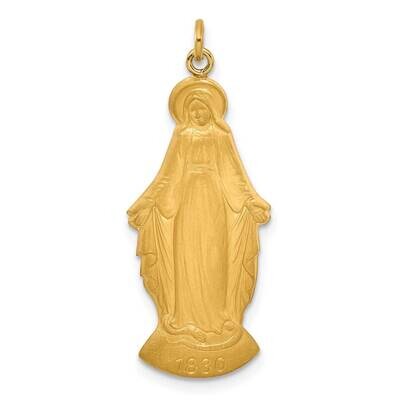Hollow Miraculous Mary Plain Back Figure Charm 14k Gold XR2125 by Men&#39;s Jewelry and Accessories, MP…