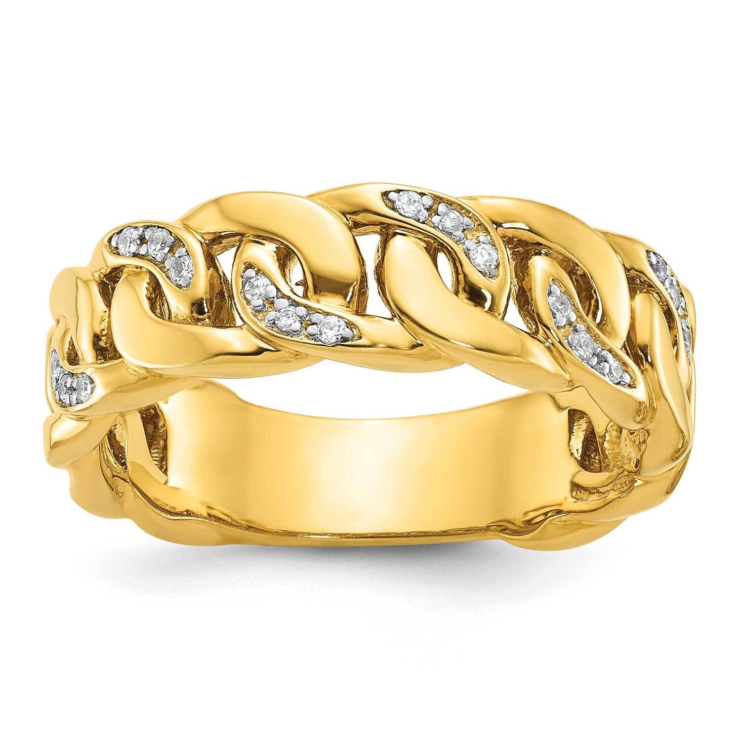 Ibgoodman Men&#39;s Link Design 1/8 Carat Diamond Complete Ring 14k Gold B64185-4YAA by IBGoodman, MPN:…