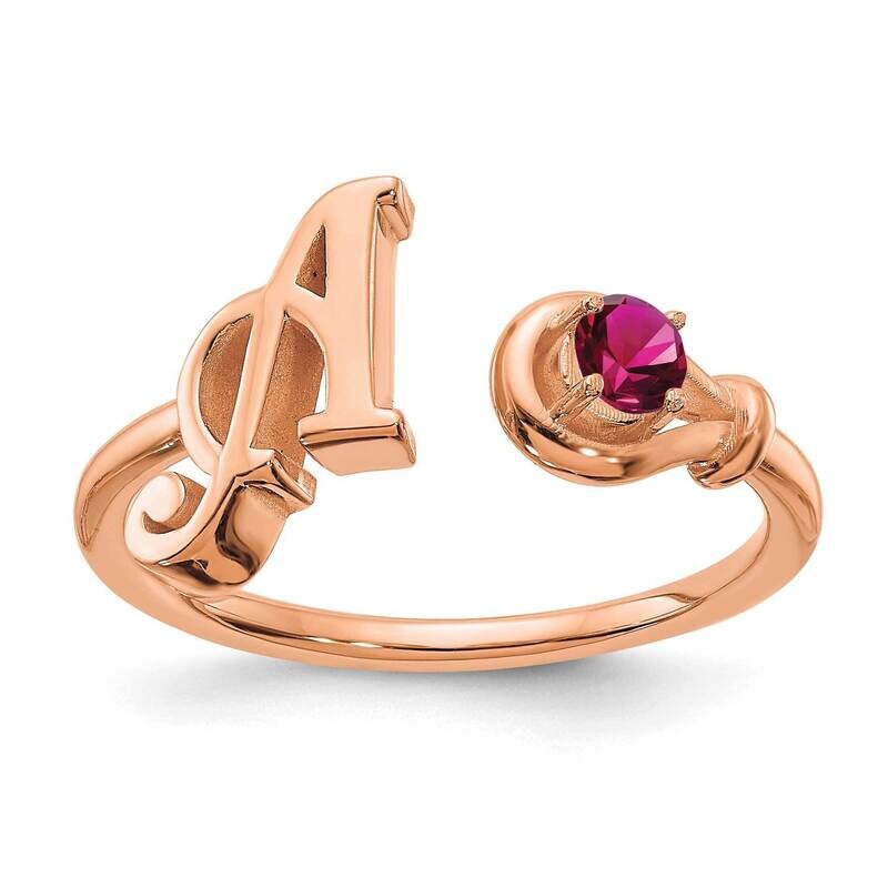 Rose-Plated Letter Birthstone Ring Sterling Silver XNR81ARP