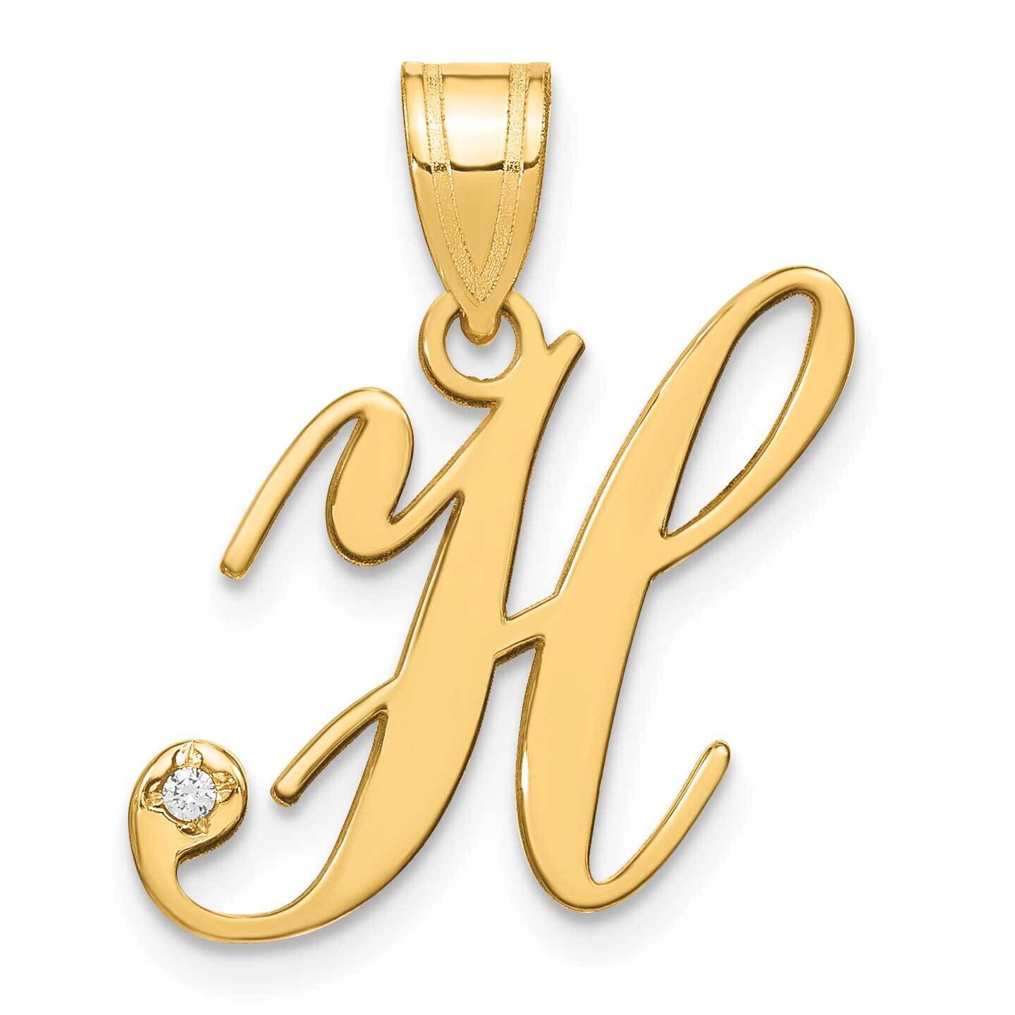 Script Letter H Initial Pendant Diamond 14k Gold YC252H, MPN: YC252H,