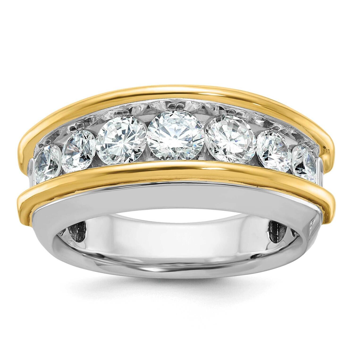 Ibgoodman Men&#39;s Polished 7-Stone 2 Carat Aa Quality Diamond Ring 14k Two-Tone Gold B63866-4WYAA by …