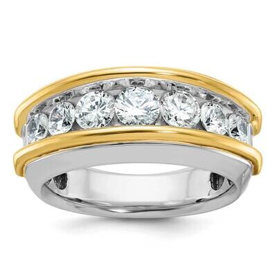 Ibgoodman Men&#39;s Polished 7-Stone 2 Carat Aa Quality Diamond Ring 14k Two-Tone Gold B63866-4WYAA by …