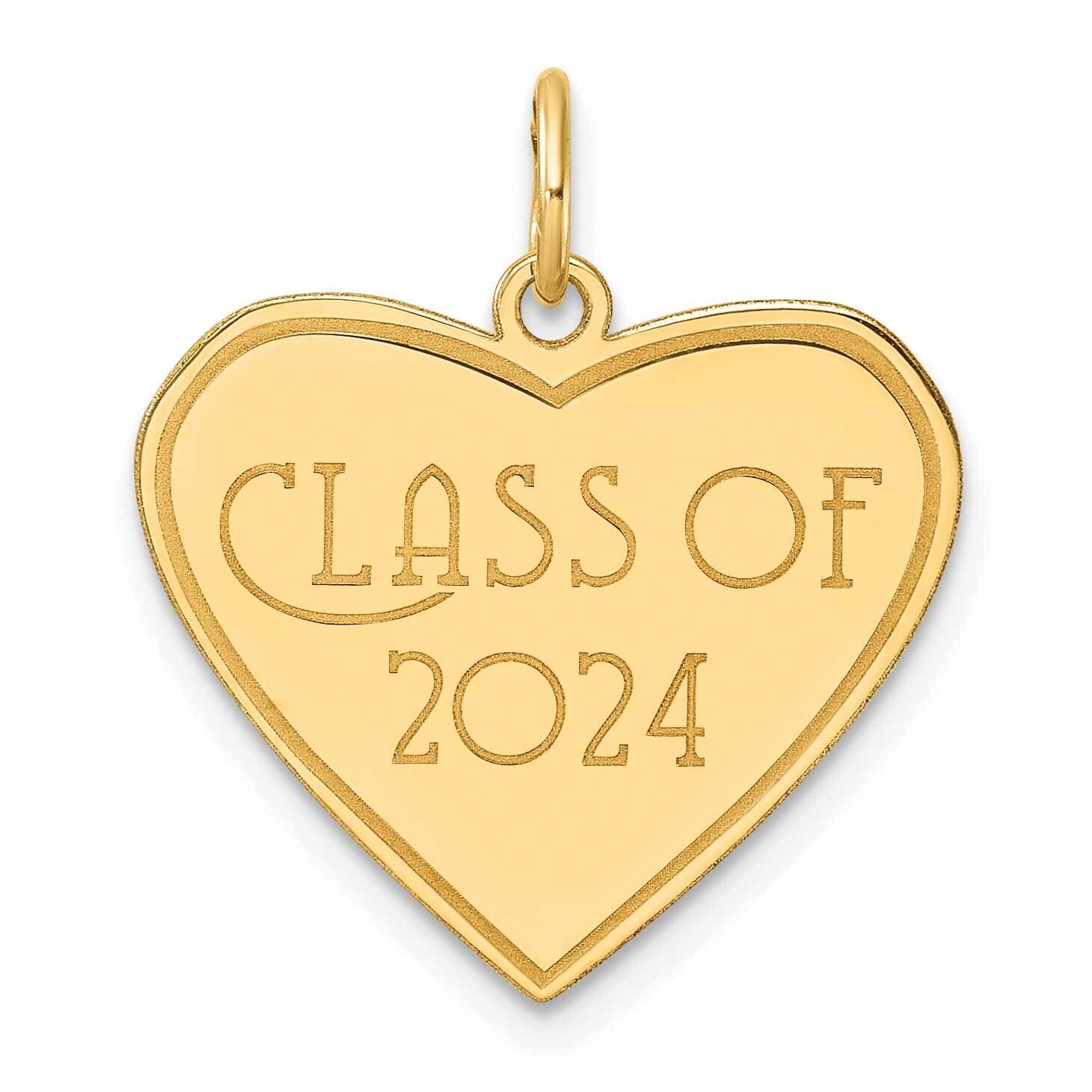 Class Of 2024 Heart Charm 14k Polished Gold YC1542, MPN: YC1542,