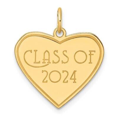 Class Of 2024 Heart Charm 14k Polished Gold YC1542, MPN: YC1542,