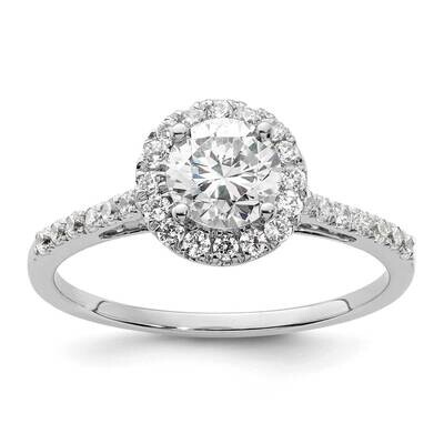 Halo Plus Holds 3/4 Carat 5.8mm Round Center 3/8 Carat Diamond Semi-Mount Engagement Ring 14k White…