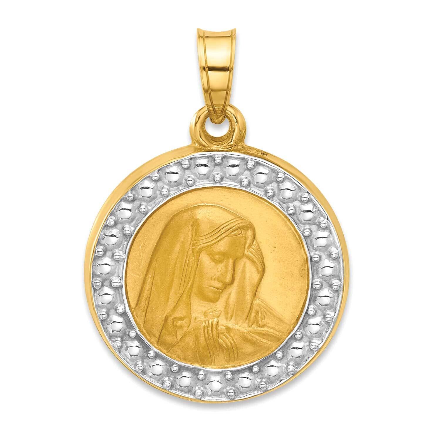 Rhodium Hollow Lady Of Sorrows Pendant 14k Gold XR2106 by Men&#39;s Jewelry and Accessories, MPN: XR210…