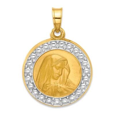 Rhodium Hollow Lady Of Sorrows Pendant 14k Gold XR2106 by Men&#39;s Jewelry and Accessories, MPN: XR210…